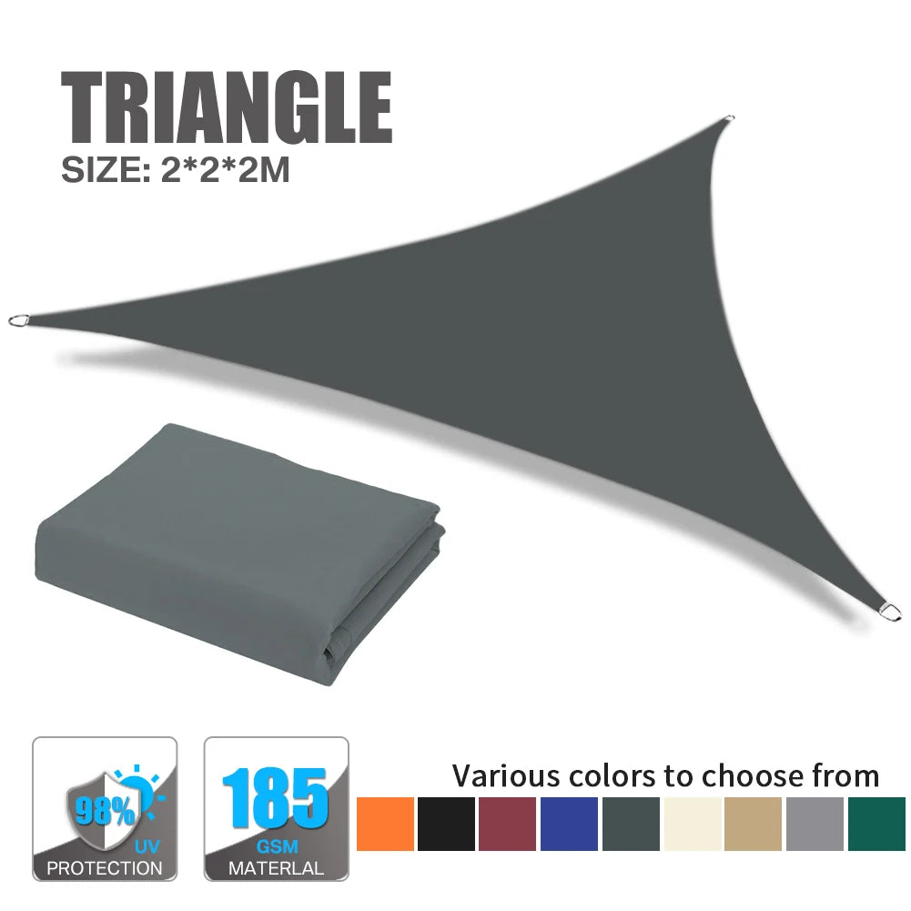 Triangle Sun Shade Sail 280 GSM 95% UV Block – Patio & Garden