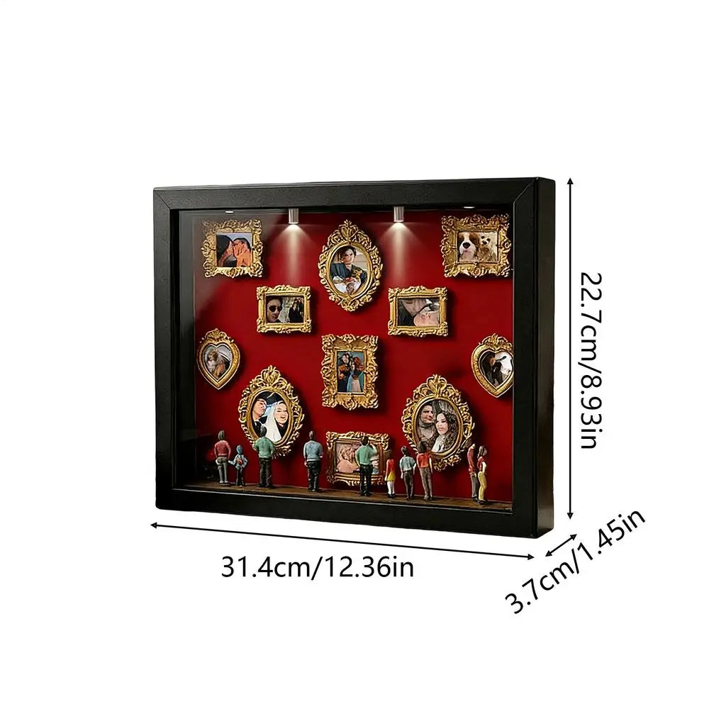 DIY Miniature Museum Display Box Small Memory Decoration Mini Museum Silhouette Frame for Wedding Birthday Holiday Apartment Peaceful Pleasures Health and Wellness CN Black