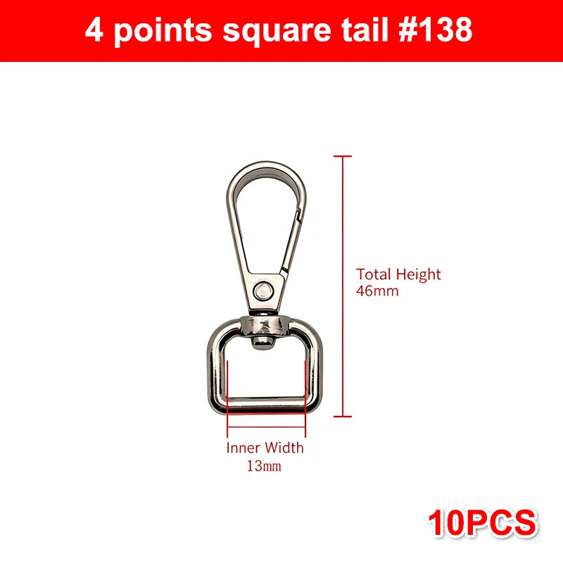 10Pcs Zinc Alloy Swivel Snap Hooks | DIY Bag & Keychain Hardware