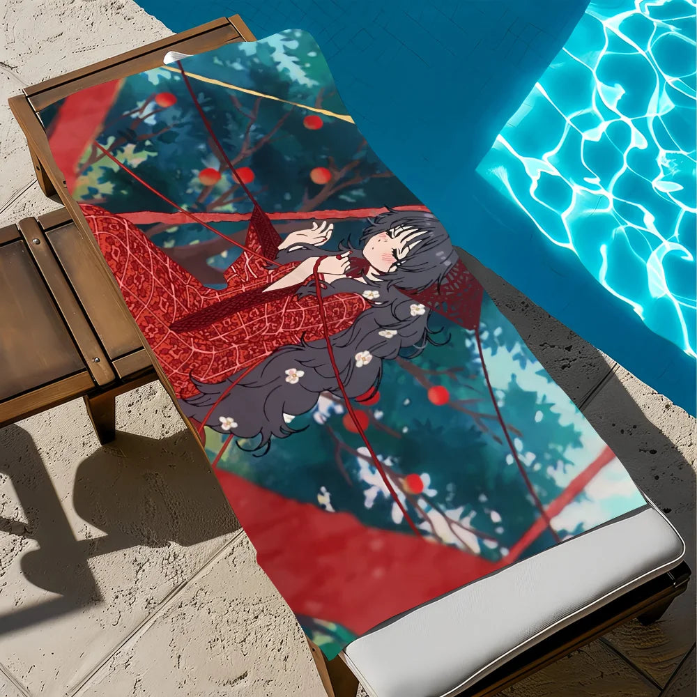 Kawaii Anime Quick-Dry Beach Towel | Soft Microfiber Pool Towel Quick-Dry Beach Towel Peaceful Pleasures Health and Wellness z3 STJ70x140CM