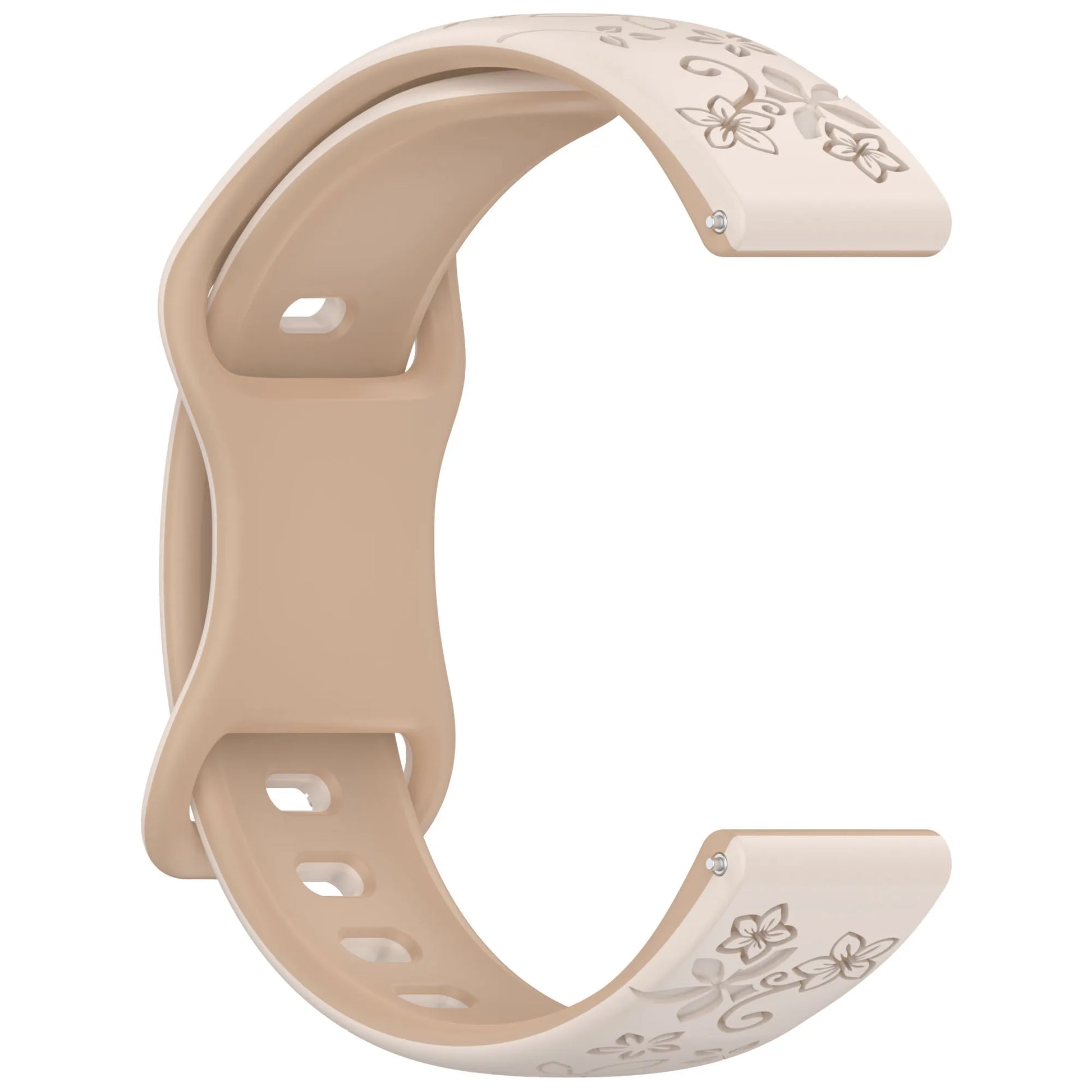 18mm 20mm Engraved Silicone Band for Garmin Vivoactive & Venu Peaceful Pleasures Health and Wellness Starlight milk tea 20mm Width