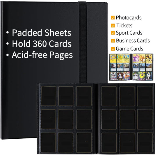 9-Pocket Trading Card Binder – 360 Card Storage Album Trading Card Binder Peaceful Pleasures Health and Wellness