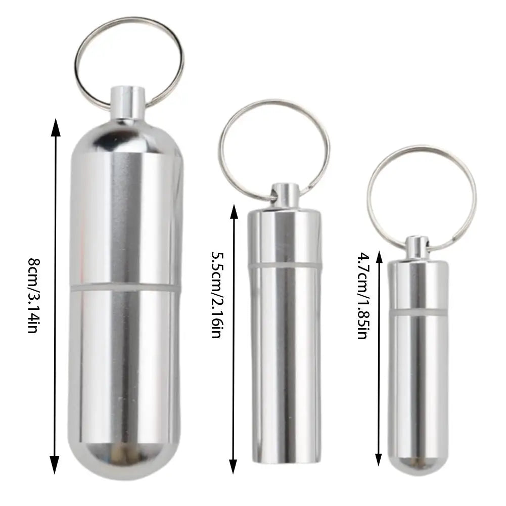 Portable Storage Medicine Box Aluminum Alloy Cotton Swab Holder Waterproof Toothpick Box Travel Camping Pill Storage Organizers Peaceful Pleasures Health and Wellness