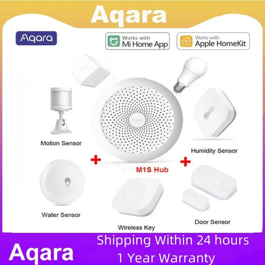 Aqara Smart Home Kits Zigbee Gateway Hub M1S Wireless Switch Lamp Door Motion Temperature Sensor for Mihome Homekit Peaceful Pleasures Health and Wellness