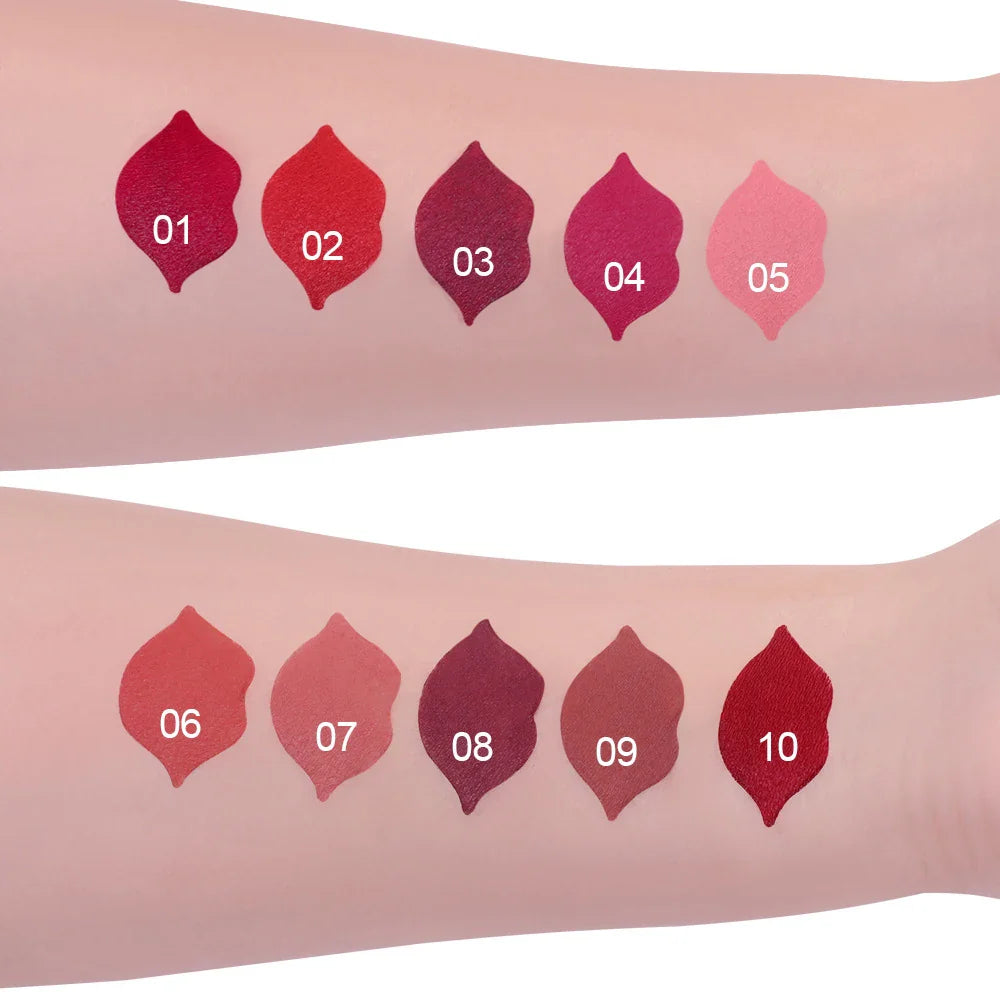 Cmaadu 10-Pc Matte Velvet Lipstick Set – Waterproof Long-Lasting