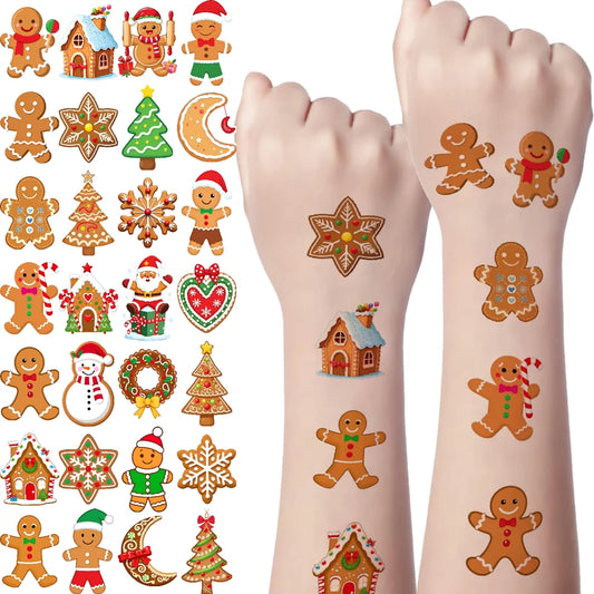 54pcs Christmas Temporary Tattoos – Snowflake, Tree & More Temporary Tattoo Stickers Oasis Select
