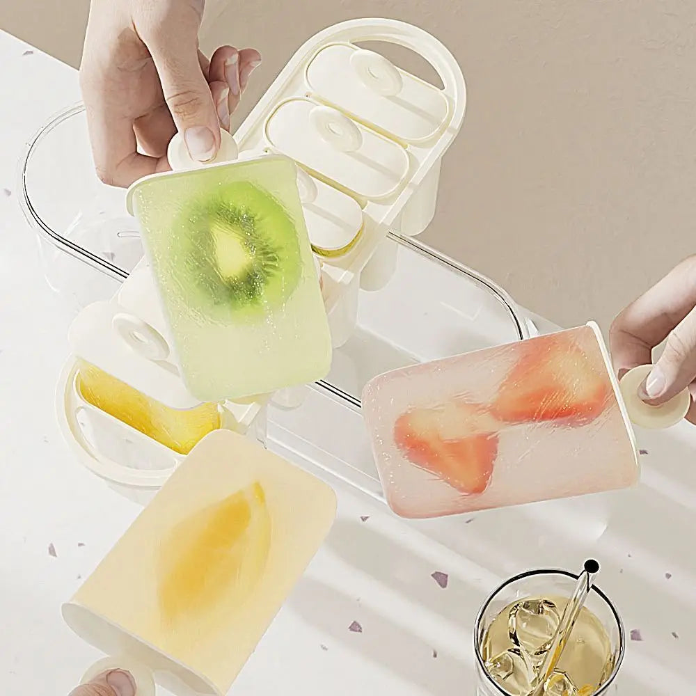 6-Cavity Popsicle Mold with Lid – Easy Release Ice Pop Maker