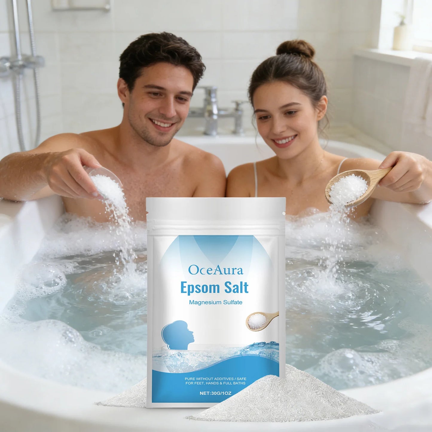 OceAura Epsom Salt Bubble Bath – Muscle Relief & Relaxation