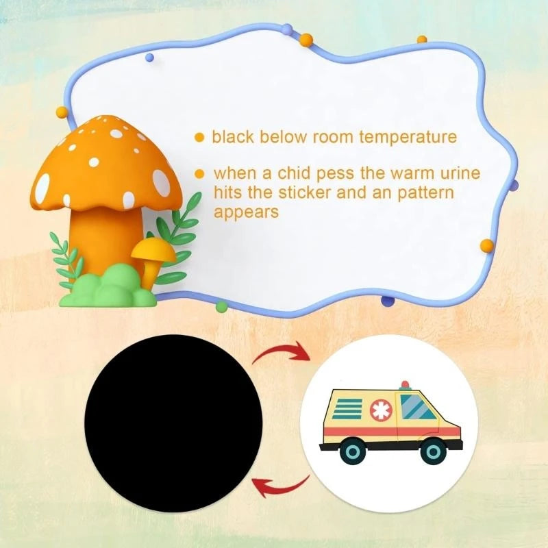 Color-Changing Potty Training Stickers – Reusable Toilet Targets