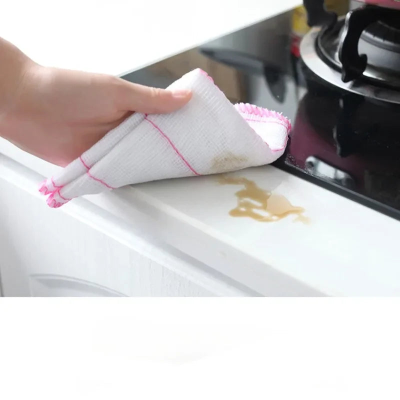5/10pcs Cotton Kitchen Rag, Reusable Sanitary Cleaning Rag, Rag, Soft and Quick-drying Kitchen Necessities, Dish Towel. Peaceful Pleasures Health and Wellness