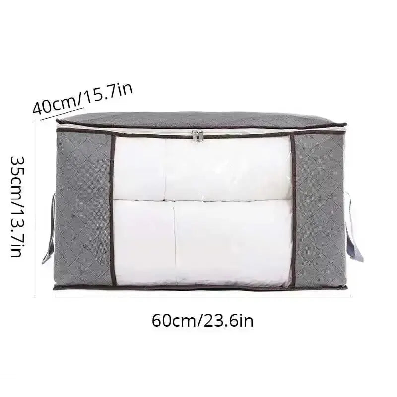 1/2Pcs Non-Woven Fabric Blanket Organizer Quilt Storage Bag Blanket Storage Bags Zipper Duvet Storage Cover Under Bed Storage Peaceful Pleasures Health and Wellness