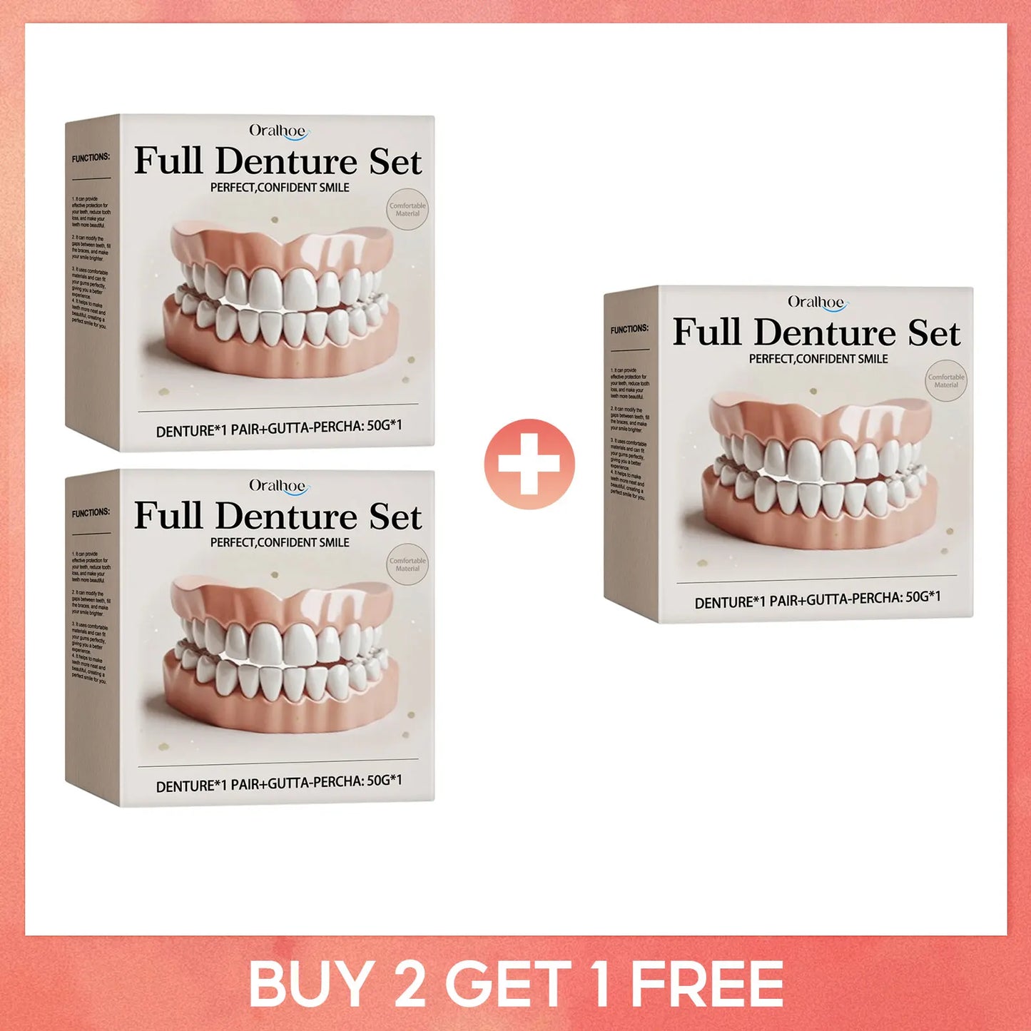 Silicone Snap-On Veneers Dentures | Cosmetic Smile Whitening Kit
