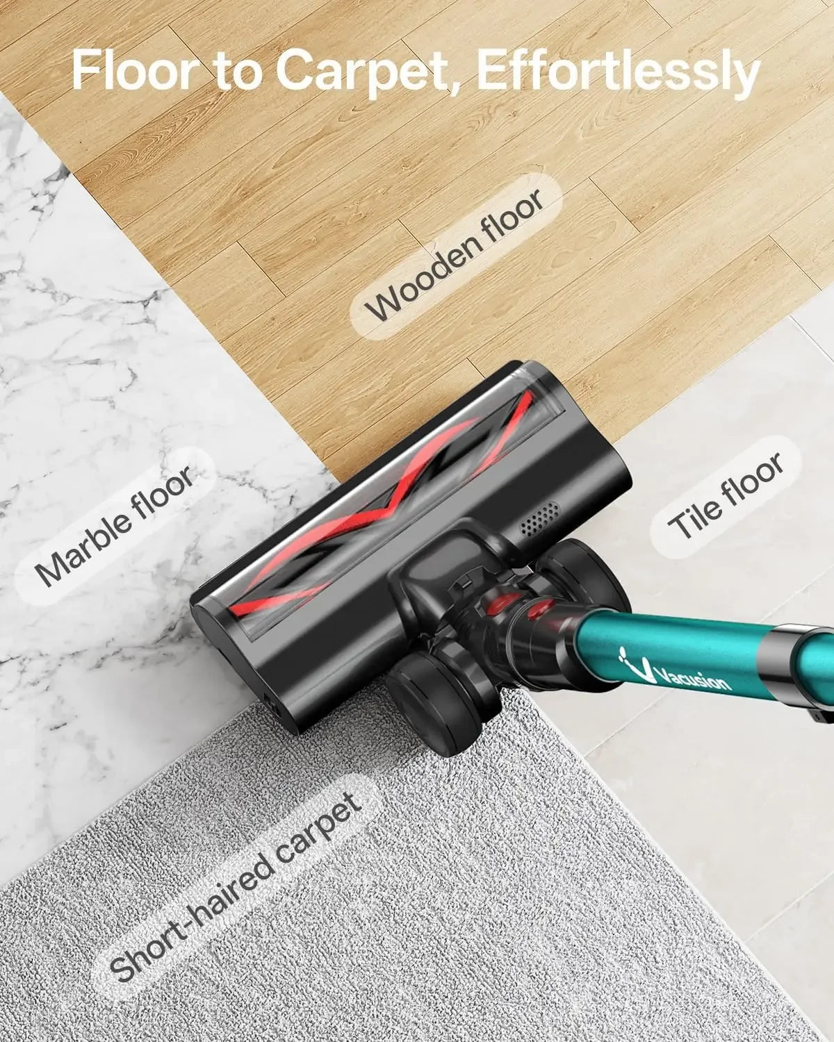 Powerful Cordless Vacuum Cleaner, 650W 55KPa Suction, 60-Min Runtime, LED Light for Pet Hair, Versatile for Home Use Peaceful Pleasures Health and Wellness