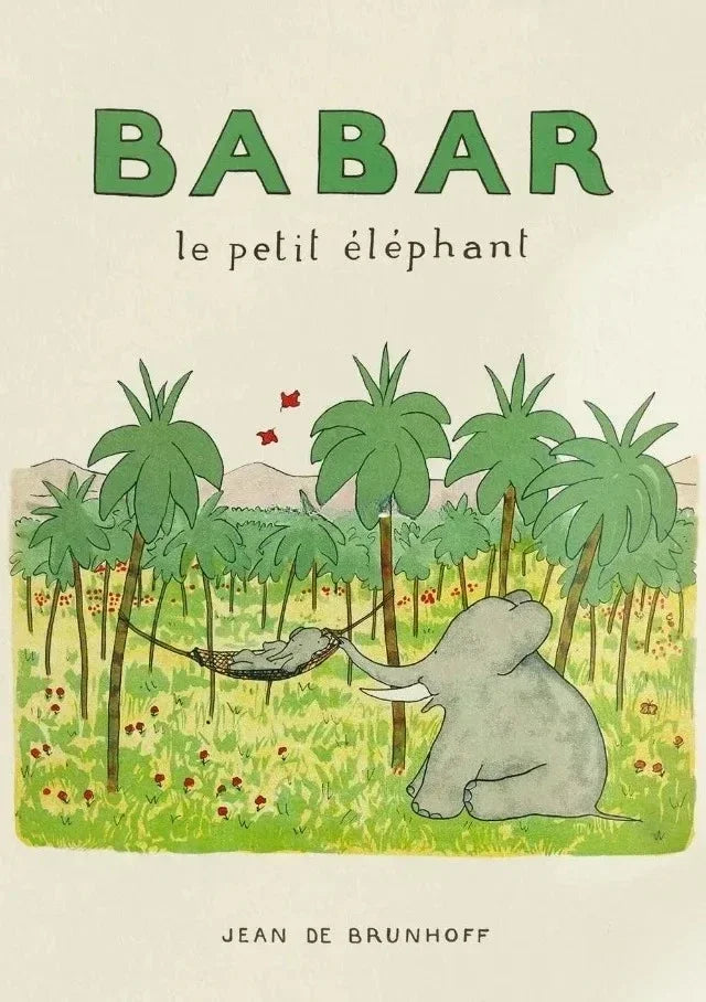 Cartoon Elephant Family Canvas Wall Art | Kids Nursery Print