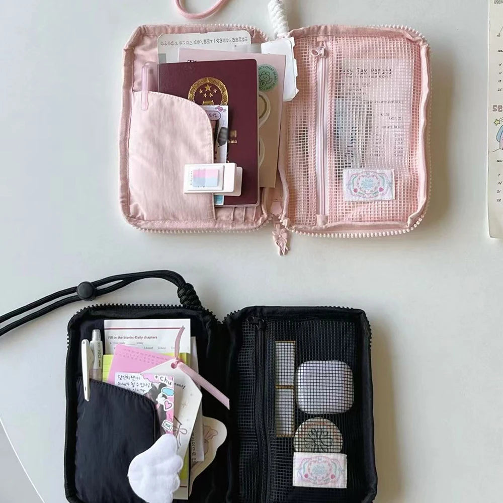 Ballet Rabbit Card Bag ID Storage Neck Hanging Travel Small Passport