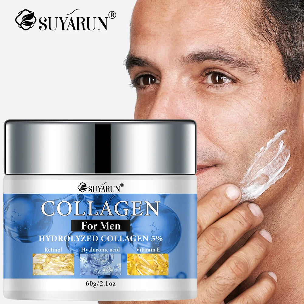 SUYARUN Collagen Men's Face Cream - Hydrating Moisturizer for Dry Skin | Non-Greasy Formula & Fast Absorption Daily Skincare. Peaceful Pleasures Health and Wellness