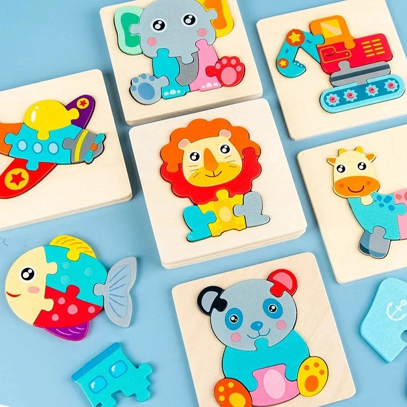 Montessori Wooden Animal Jigsaw Puzzle – Kids Learning Toy