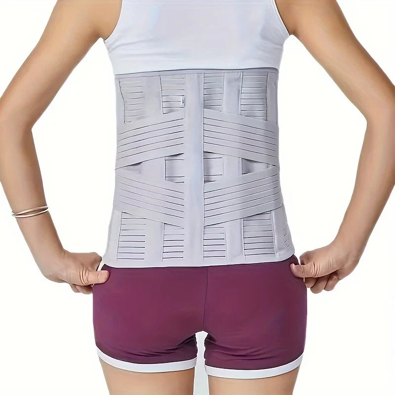 Adjustable Lumbar Support Belt Double Pull Back Waist Orthopedic Corset Spine Decompression Back Pain Relief Tighten The Abdomen Peaceful Pleasures Health and Wellness Gray XXL