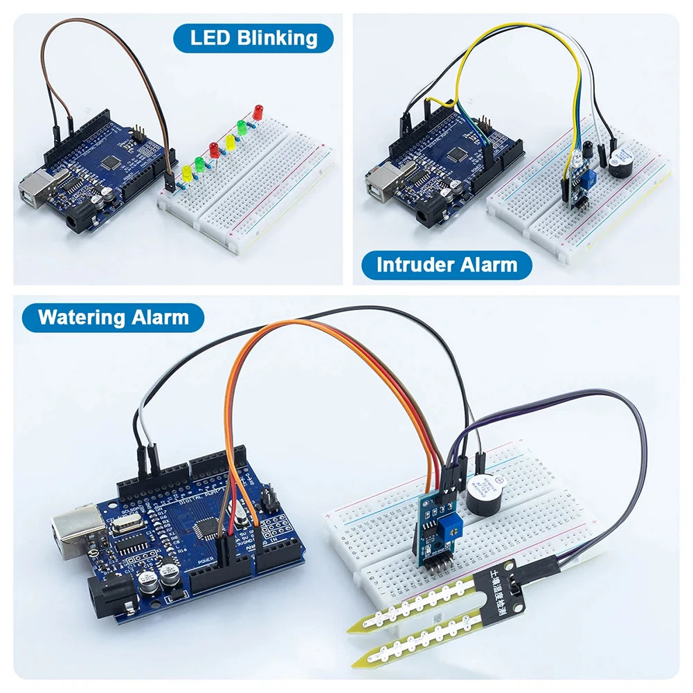 Arduino UNO R3 Starter Kit – Breadboard, Sensors & Components