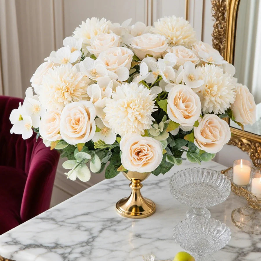 Silk Rose & Chrysanthemum Artificial Bouquet | Wedding & Decor