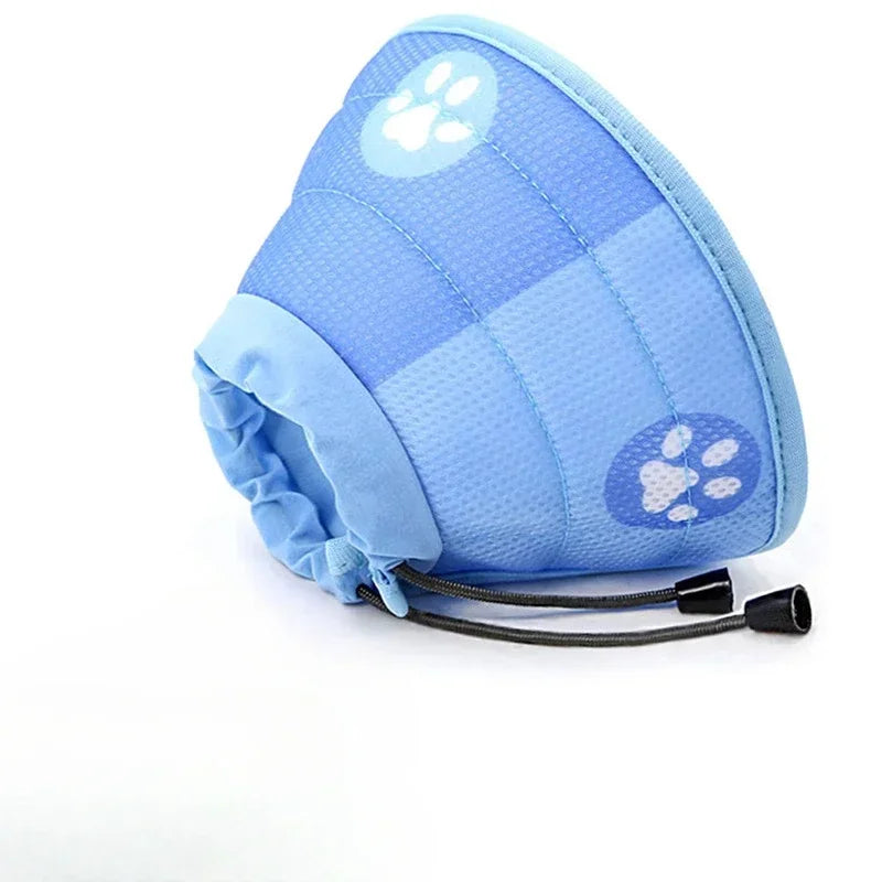 Adjustable Cat Cone Collar Soft Cute Cats Recovery Collar Protective Pet After Surgery Lightweight Elizabethan Collars for Pet Peaceful Pleasures Health and Wellness blue L