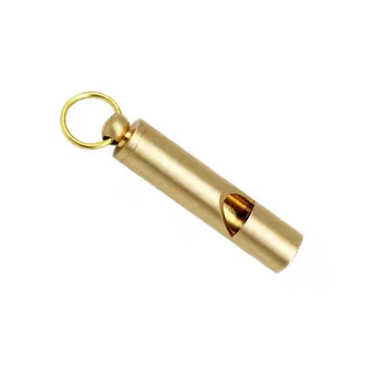 Brass High Decibel Whistle – Hiking, Camping & Emergency