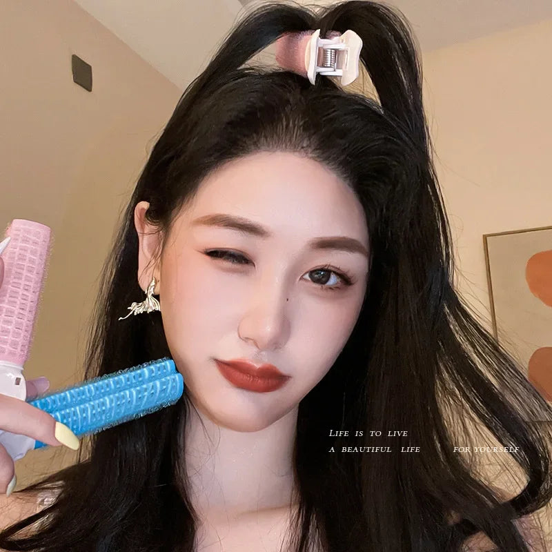 2Pcs Bangs Hair Root Fluffy Lazy Hair Clips Hair Top Styling Hairpins Hair Rollers Bangs Curling Barrel Hair Clips Curlers Tools Peaceful Pleasures Health and Wellness