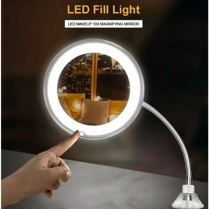 10X Magnifying LED Makeup Mirror – Foldable Vanity Mirror