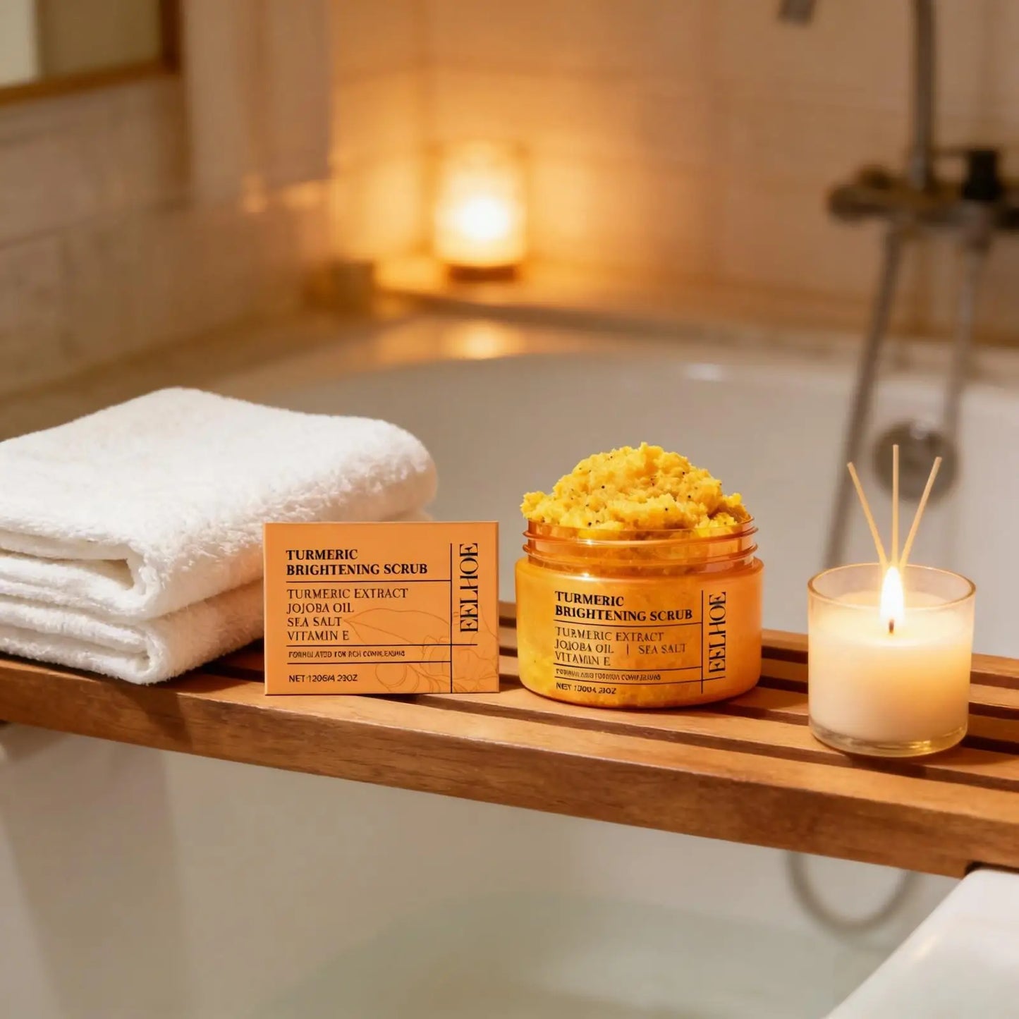 EELHOE Turmeric Sea Salt Body Scrub – Brightening & Smoothing
