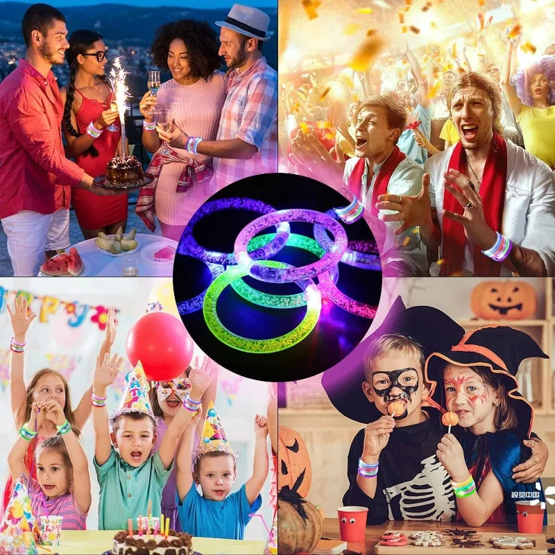 LED Glow Bracelets for Party & Halloween – 1-100 PCS