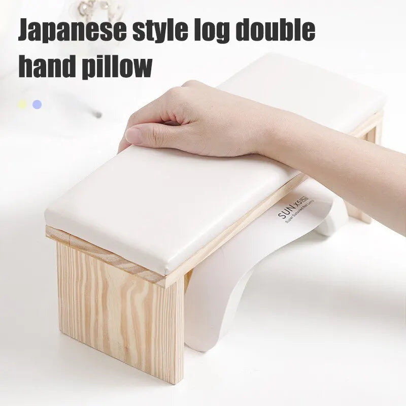2 Colors Hand Pillow Tool Log Simple Style Mat Can Be Placed On The Phototherapy Machine Net Red Solid Wood Light Luxury Table Peaceful Pleasures Health and Wellness