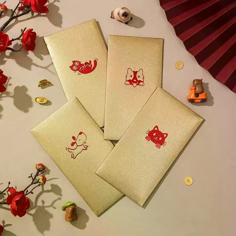 6-Pack Hot Stamping Lucky Money Red Envelopes – Birthday & Wedding