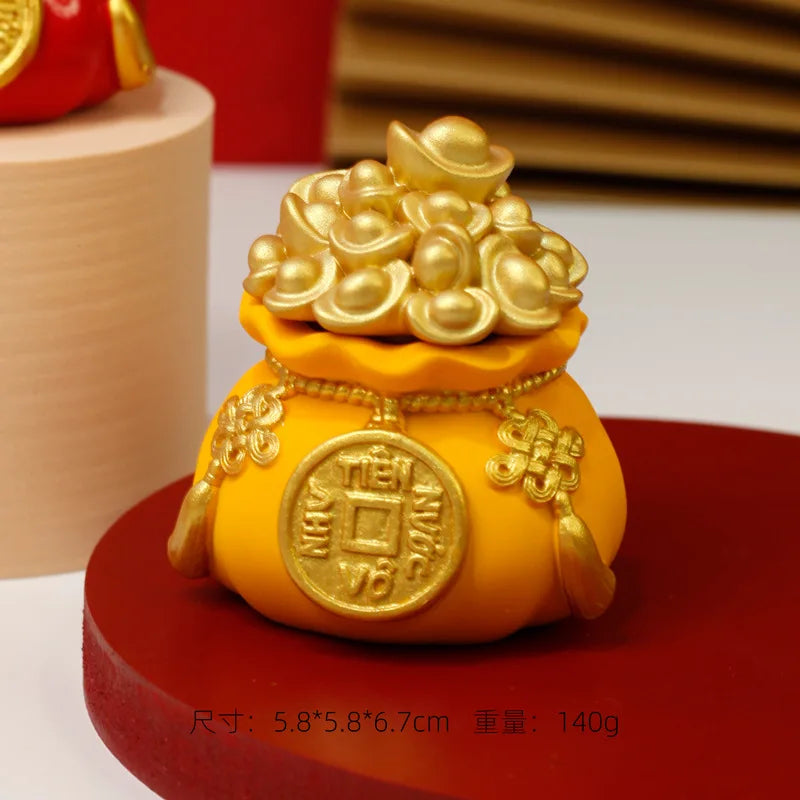 1Pcs Prosperity Sculpture Centerpiece Treasure Basin Statue for Office Shelf Desk Tabletop Art Craft Ornament Home Decorations Peaceful Pleasures Health and Wellness type7