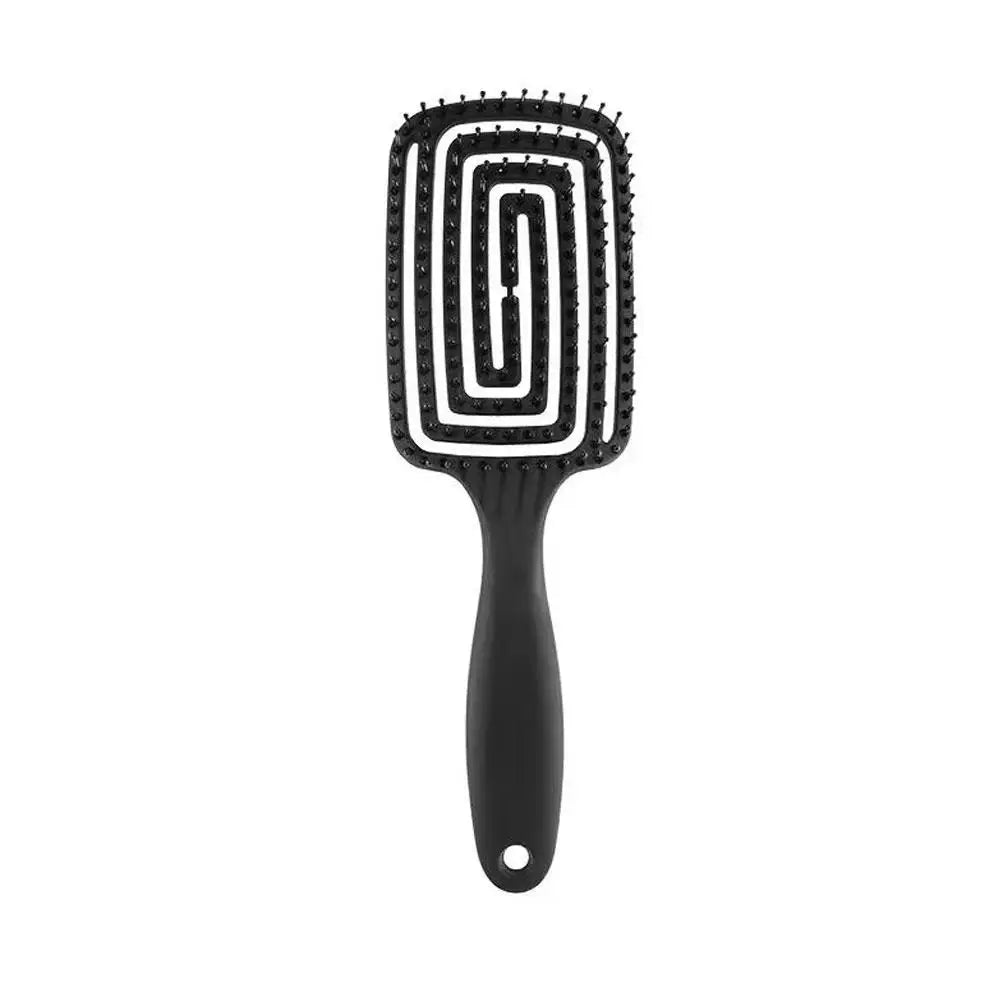 Hollow-Out Curved Detangling Brush for Easy Styling Peaceful Pleasures Health and Wellness A