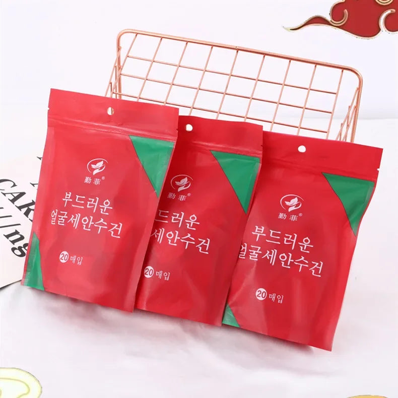 Hotel Disposable Face Towel Home Bath Towels Portable Bathroom Accessories Wet Tissue Beach Compact Spa Household Wipes Travel Peaceful Pleasures Health and Wellness 3pack(60pcs) 24x30cm