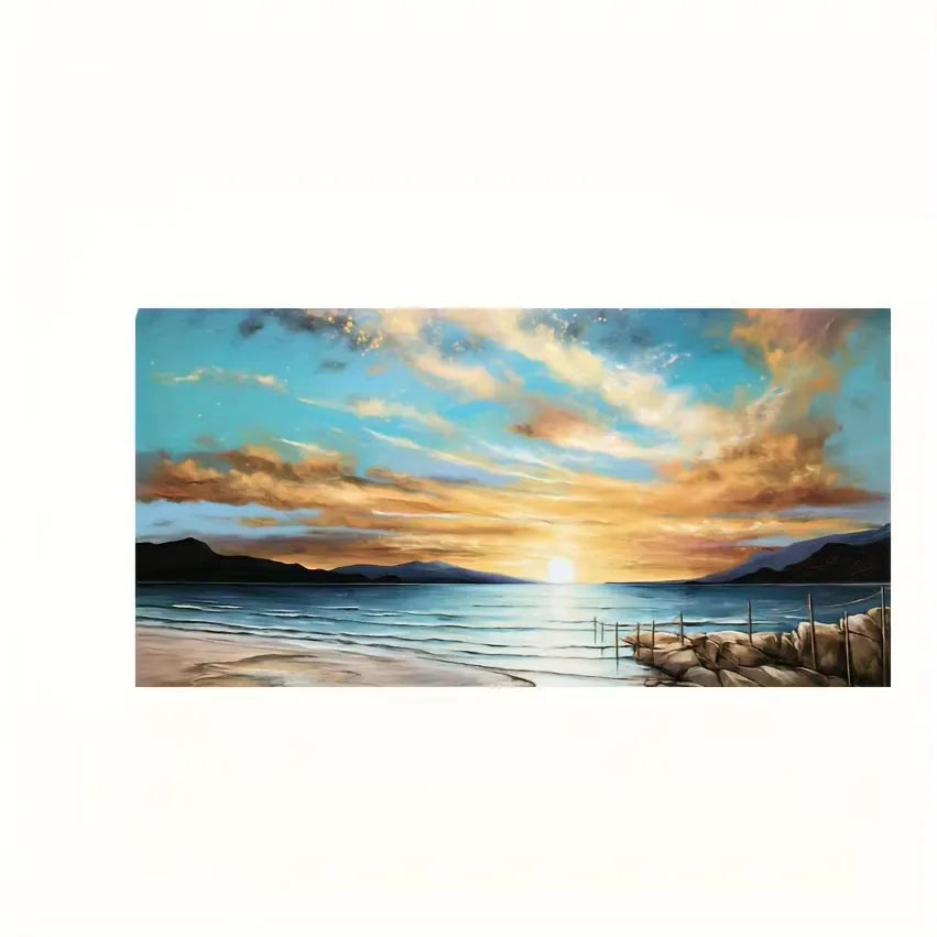 Beach Sunset Wall Art Posters Large Landscape Canvas Painting Print Nordic Wall Decoration Picture for Home Decor Unframed Peaceful Pleasures Health and Wellness ZLH2512 30x60cm No Frame