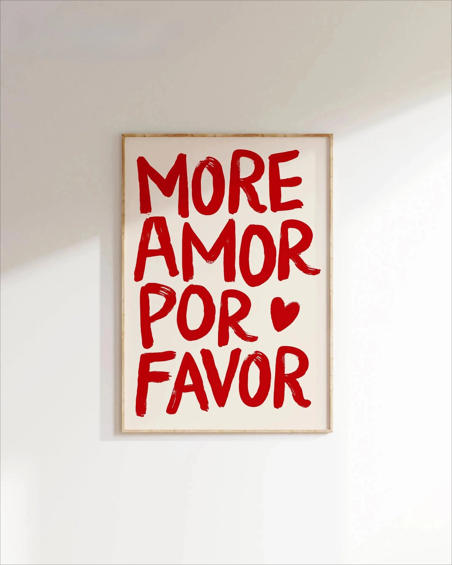 Más Amor Por Favor Love Quote Canvas Wall Art | Pink Blue