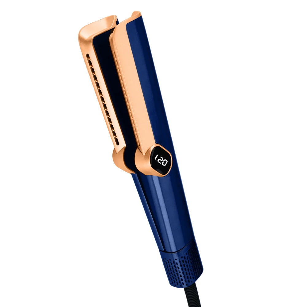 2 in 1 Professional Hair Straightener Hair Dryer Wet & Dry Air Styling Flat Iron Negative Ion Iron Hair Straightener 220V Peaceful Pleasures Health and Wellness Blue EU