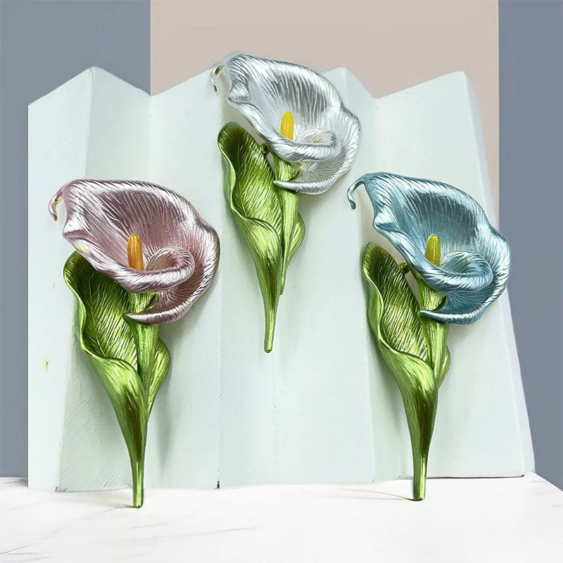 Lily Flower Enamel Brooch Pin – 4 Colors | Women & Unisex Enamel Brooch Pin Peaceful Pleasures Health and Wellness