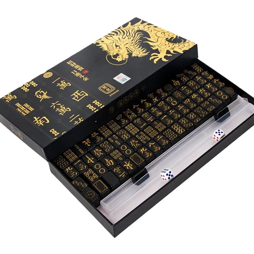 144-Piece Portable Mahjong Set with Racks & Dice | Travel Game
