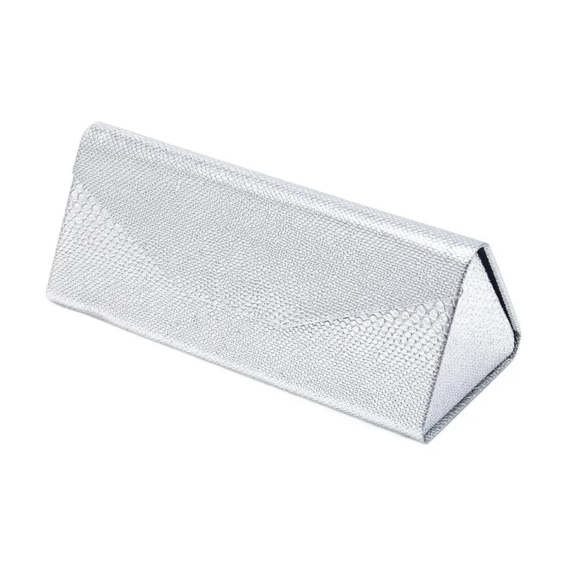 Triangle Folding Glasses Case | Plaid Snakeskin Sunglasses Box
