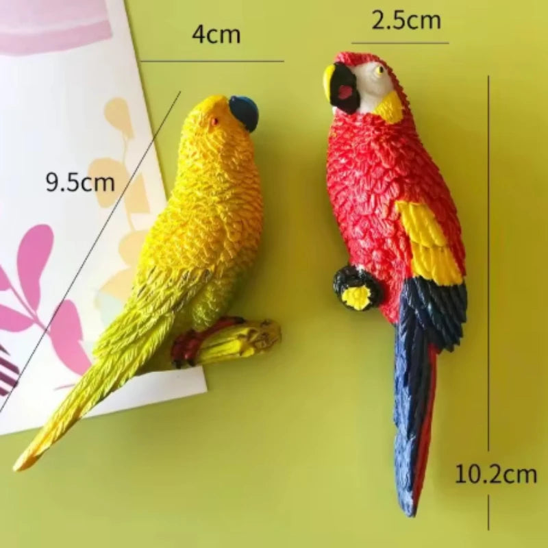 Parrot refrigerator magnetic sticker home decoration refrigerator sticker landscape decoration flower pot green plant decoration Peaceful Pleasures Health and Wellness