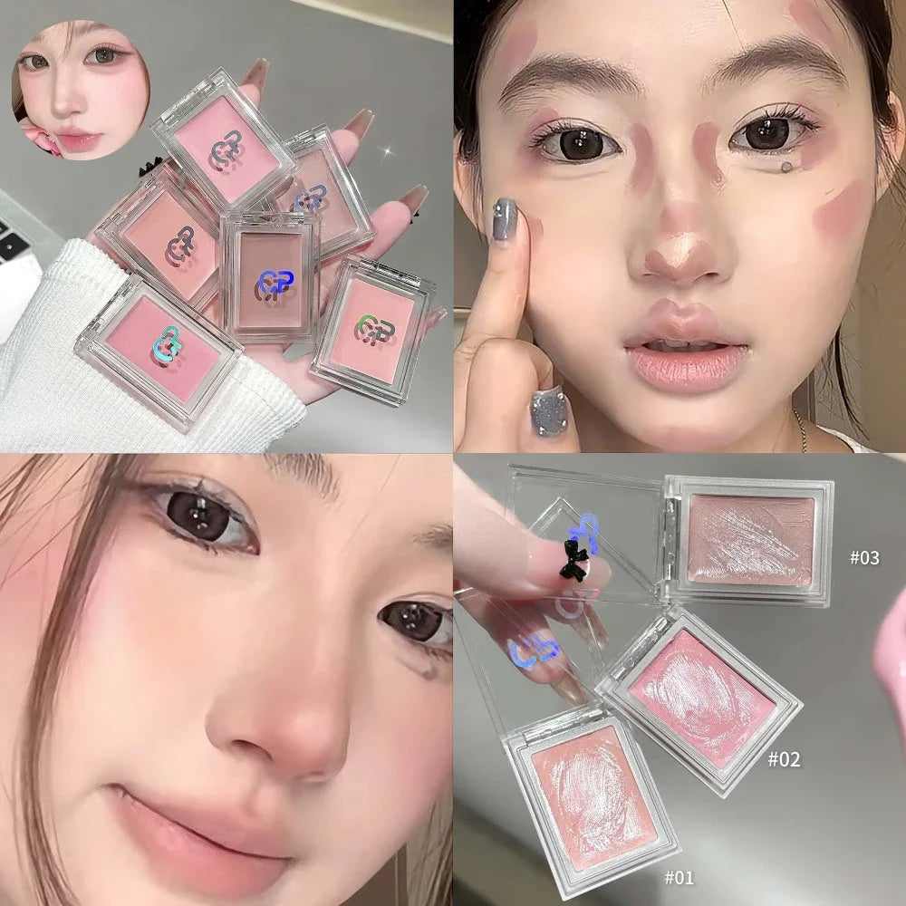 Monochrome Cream Blush Palette – Matte Peach & Pink Contour