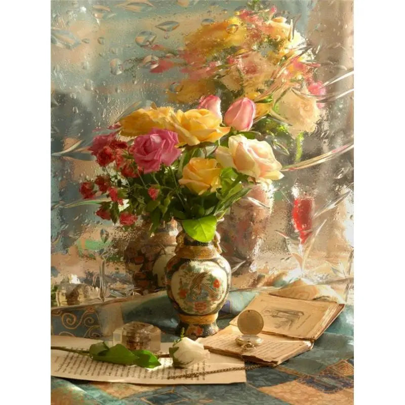 Classical Flowers Paint by Numbers Kit for Adults – 60×75cm