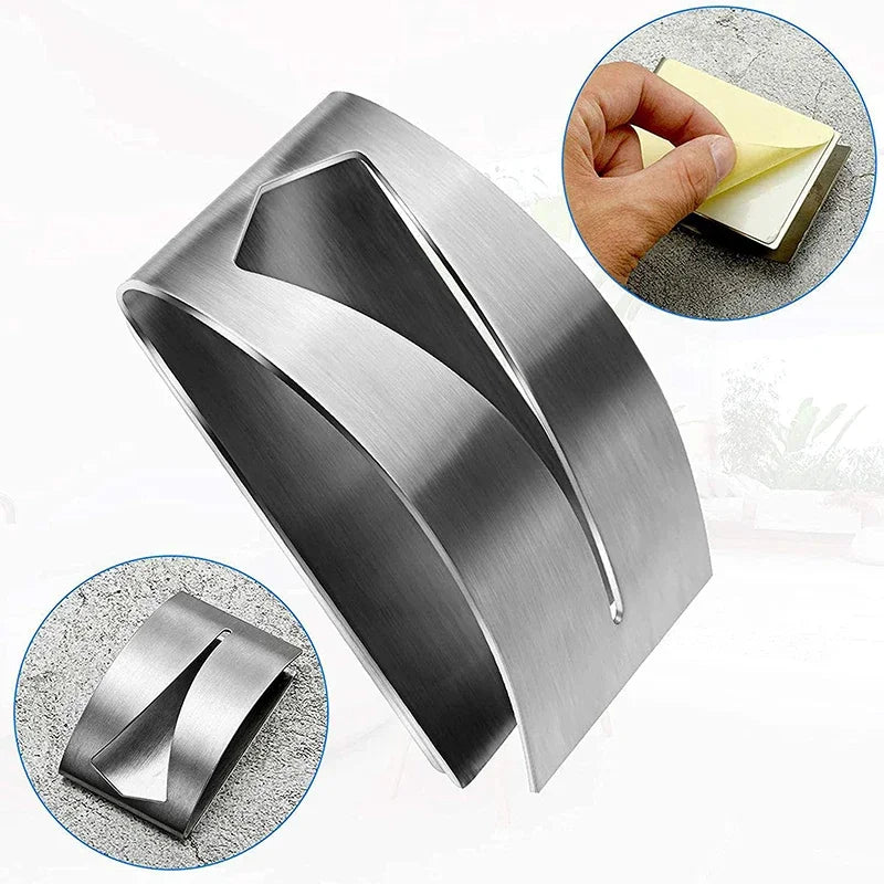 1PC Stainless Steel Towel Holder Hook Self Adhesive Clip Bathroom Cloth Hanger Household Wall Mounted Towel Rack Storage Peaceful Pleasures Health and Wellness