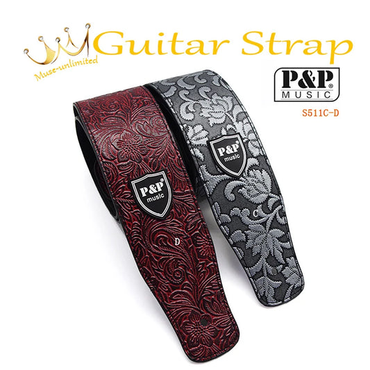 Pvsp Leather Guitar Strap Acoustic Electric Folk Guita Solid Durable Peaceful Pleasures Health and Wellness
