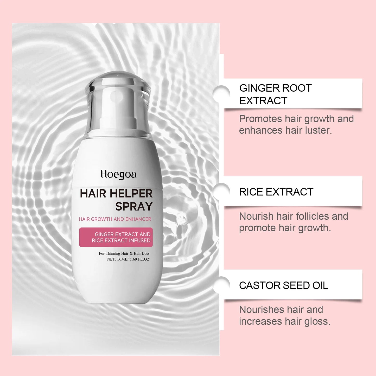 HOEGOA Biotin Ginger Hair Growth Spray – Anti Hair Loss 50ml
