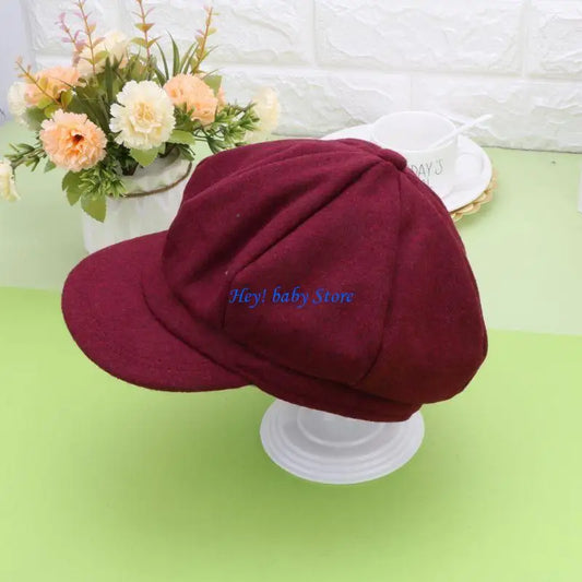 Knit Newsboy Cap for Baby & Kids | Photography Prop Hat Baby Knit Cap Peaceful Pleasures Health and Wellness Burgundy China Mainland
