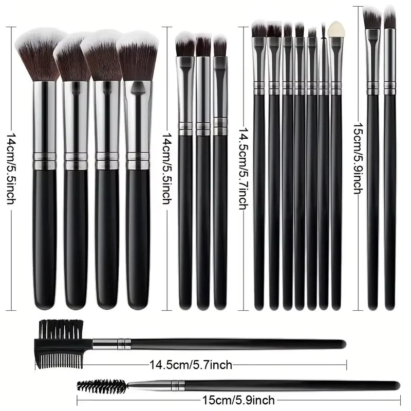 18-Piece Professional Makeup Brush Set | Soft Wood Handle