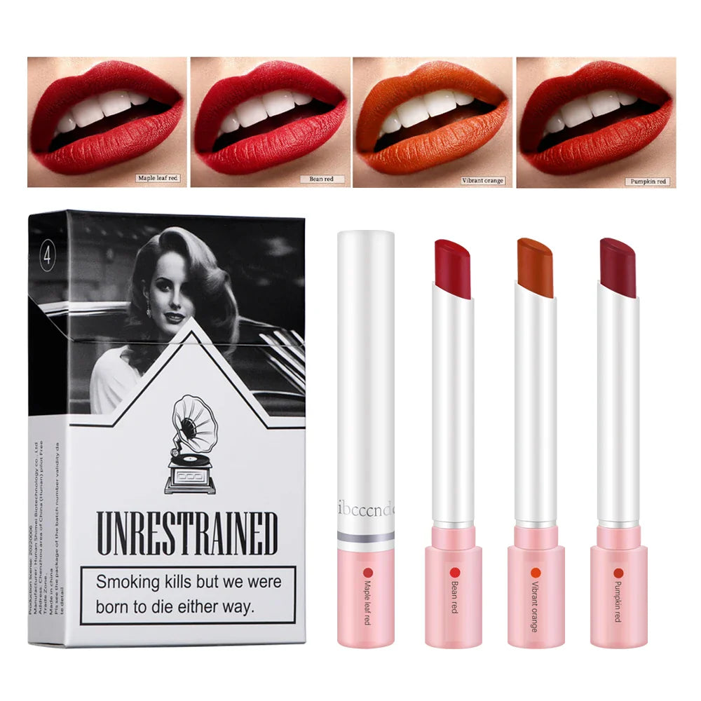ibcccndc 4-Piece Matte Lipstick Set – Waterproof Long-Lasting Matte Lipstick Set Oasis Select 4 colors